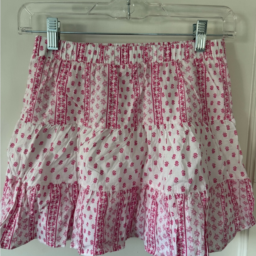 Janie and Jack Pink Floral Mini Skirt